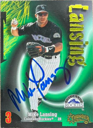 Mike Lansing Signed 1998 Circa Thunder Baseball Card - Colorado Rockies - PastPros