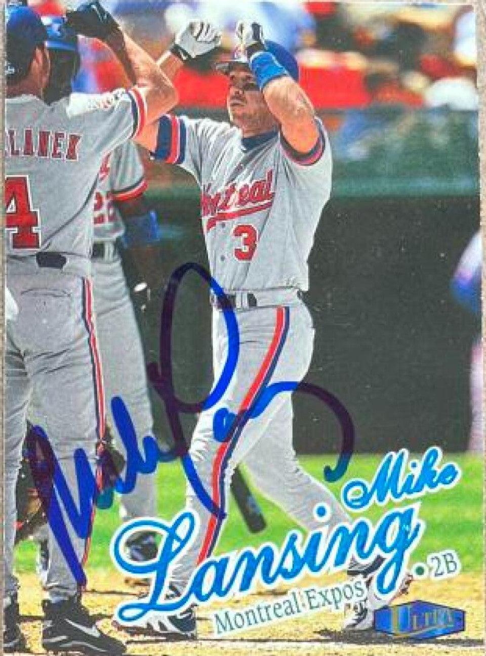 Mike Lansing Signed 1998 Fleer Ultra Baseball Card - Montreal Expos - PastPros