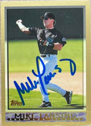 Mike Lansing Signed 1998 Topps Baseball Card - Colorado Rockies
