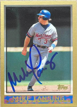 Mike Lansing Signed 1998 Topps Baseball Card - Montreal Expos - PastPros