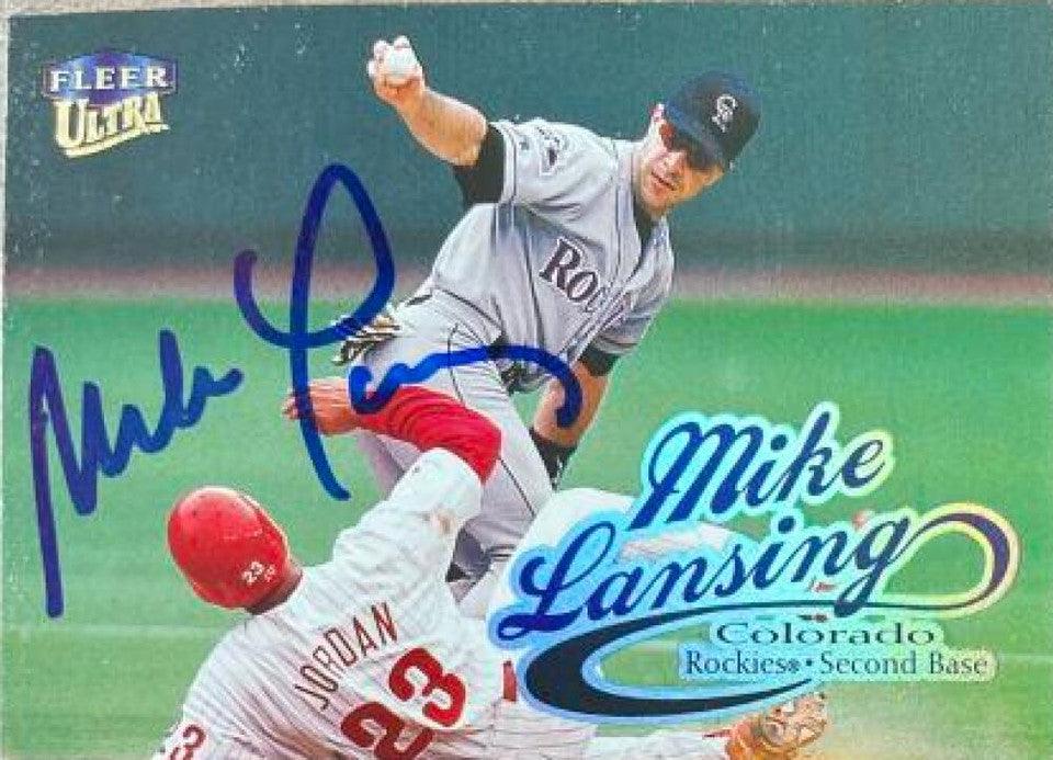 Mike Lansing Signed 1999 Fleer Ultra Baseball Card - Colorado Rockies - PastPros