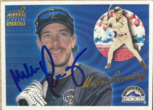 Mike Lansing Signed 2000 Pacific Aurora Baseball Card - Colorado Rockies