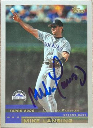 Mike Lansing Signed 2000 Topps Limited Baseball Card - Colorado Rockies #41 - PastPros