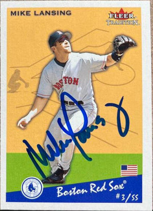 Mike Lansing Signed 2002 Fleer Tradition Baseball Card - Boston Red Sox - PastPros