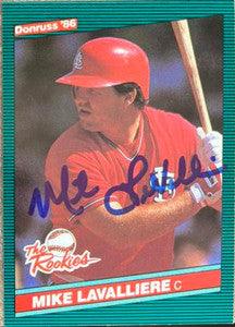 Mike Lavalliere Signed 1986 Donruss Rookies Baseball Card - St Louis Cardinals - PastPros