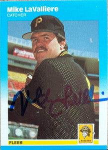 Mike Lavalliere Signed 1987 Fleer Baseball Card - Pittsburgh Pirates - PastPros