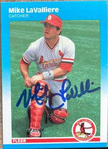 Mike Lavalliere Signed 1987 Fleer Baseball Card - St Louis Cardinals - PastPros
