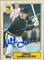 Mike Lavalliere Signed 1987 Topps Baseball Card - Pittsburgh Pirates