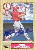 Mike Lavalliere Signed 1987 Topps Baseball Card - St Louis Cardinals