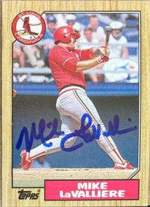 Mike Lavalliere Signed 1987 Topps Baseball Card - St Louis Cardinals - PastPros