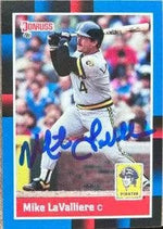 Mike Lavalliere Signed 1988 Donruss Baseball Card - Pittsburgh Pirates
