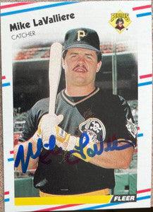 Mike Lavalliere Signed 1988 Fleer Baseball Card - Pittsburgh Pirates - PastPros