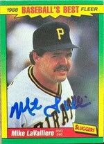Mike Lavalliere Signed 1988 Fleer Baseball's Best Baseball Card - Pittsburgh Pirates