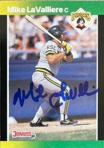 Mike Lavalliere Signed 1989 Donruss Baseball's Best Baseball Card - Pittsburgh Pirates