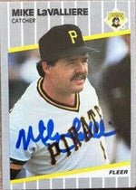 Mike Lavalliere Signed 1989 Fleer Baseball Card - Pittsburgh Pirates