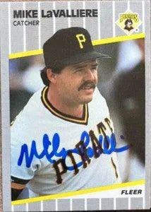 Mike Lavalliere Signed 1989 Fleer Baseball Card - Pittsburgh Pirates
