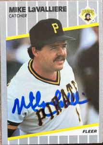 Mike Lavalliere Signed 1989 Fleer Baseball Card - Pittsburgh Pirates - PastPros