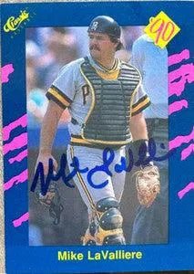 Mike Lavalliere Signed 1990 Classic Blue Baseball Card - Pittsburgh Pirates