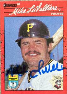 Mike Lavalliere Signed 1990 Donruss Learning Series Baseball Card - Pittsburgh Pirates - PastPros