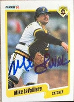 Mike Lavalliere Signed 1990 Fleer Baseball Card - Pittsburgh Pirates