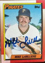 Mike Lavalliere Signed 1990 Topps Baseball Card - Pittsburgh Pirates
