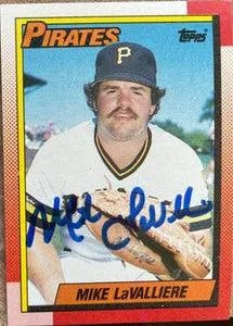 Mike Lavalliere Signed 1990 Topps Baseball Card - Pittsburgh Pirates
