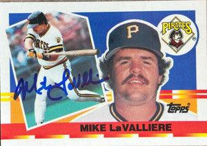 Mike Lavalliere Signed 1990 Topps Big Baseball Card - Pittsburgh Pirates - PastPros