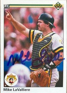 Mike Lavalliere Signed 1990 Upper Deck Baseball Card - Pittsburgh Pirates - PastPros