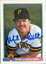 Mike Lavalliere Signed 1991 Bowman Baseball Card - Pittsburgh Pirates