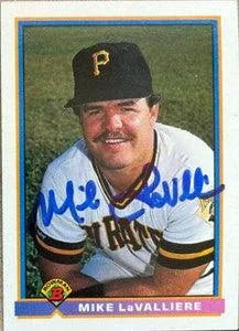 Mike Lavalliere Signed 1991 Bowman Baseball Card - Pittsburgh Pirates