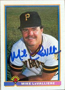 Mike Lavalliere Signed 1991 Bowman Baseball Card - Pittsburgh Pirates - PastPros