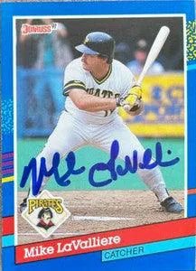 Mike Lavalliere Signed 1991 Donruss Baseball Card - Pittsburgh Pirates