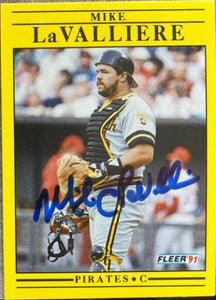 Mike Lavalliere Signed 1991 Fleer Baseball Card - Pittsburgh Pirates - PastPros