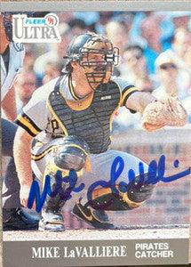 Mike Lavalliere Signed 1991 Fleer Ultra Baseball Card - Pittsburgh Pirates - PastPros
