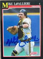Mike Lavalliere Signed 1991 Score Baseball Card - Pittsburgh Pirates