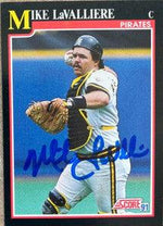 Mike Lavalliere Signed 1991 Score Baseball Card - Pittsburgh Pirates - PastPros
