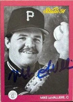 Mike Lavalliere Signed 1991 Studio Baseball Card - Pittsburgh Pirates