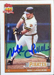 Mike Lavalliere Signed 1991 Topps Baseball Card - Pittsburgh Pirates - PastPros