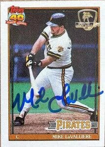 Mike Lavalliere Signed 1991 Topps Desert Shield Baseball Card - Pittsburgh Pirates