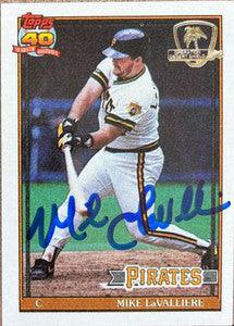 Mike Lavalliere Signed 1991 Topps Desert Shield Baseball Card - Pittsburgh Pirates - PastPros