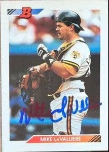 Mike Lavalliere Signed 1992 Bowman Baseball Card - Pittsburgh Pirates