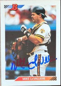 Mike Lavalliere Signed 1992 Bowman Baseball Card - Pittsburgh Pirates - PastPros