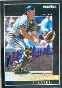 Mike Lavalliere Signed 1992 Pinnacle Baseball Card - Pittsburgh Pirates - PastPros
