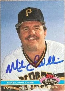 Mike Lavalliere Signed 1992 Stadium Club Dome Baseball Card - Pittsburgh Pirates