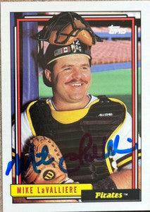Mike Lavalliere Signed 1992 Topps Baseball Card - Pittsburgh Pirates - PastPros