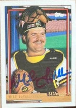 Mike Lavalliere Signed 1992 Topps Gold Winner Baseball Card - Pittsburgh Pirates