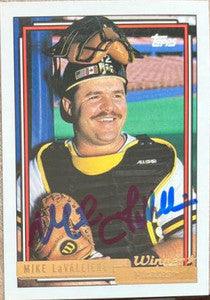 Mike Lavalliere Signed 1992 Topps Gold Winner Baseball Card - Pittsburgh Pirates - PastPros