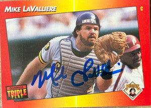 Mike Lavalliere Signed 1992 Triple Play Baseball Card - Pittsburgh Pirates - PastPros