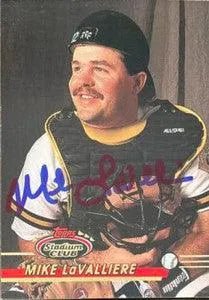 Mike Lavalliere Signed 1993 Stadium Club Baseball Card - Pittsburgh Pirates