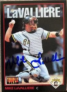 Mike Lavalliere Signed 1993 Triple Play Baseball Card - Pittsburgh Pirates